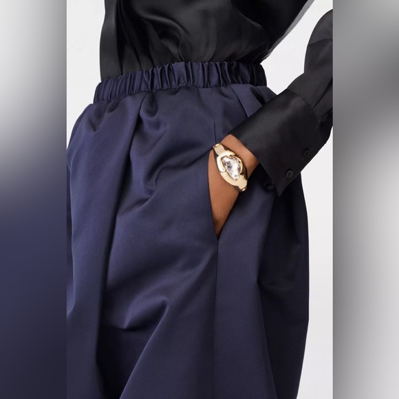 Zara VOLUMINOUS TAFFETA SKIRT LIMITED EDITION. Navy Blue. Size XS. New with Tags - Picture 10 of 16